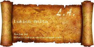 Lukics Anita névjegykártya